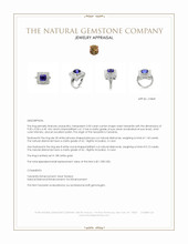 3.50 Ct. Violet Tanzanite and Natural Diamond Antique Style Ring, 18K White Gold Appraisal