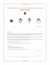 3.50 Ct. Tanzanite Natural Diamond Antique Style Ring, 18K White Gold Appraisal