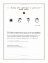 3.50 Ct. Violet Tanzanite and Natural Diamond Antique Style Ring, 18K White Gold Appraisal