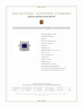 3.50 Ct. Violet Tanzanite and Natural Diamond Antique Style Ring, 18K White Gold Scan Report