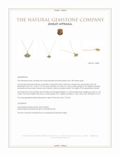 8.00 Ct. Blue Aquamarine and Natural Diamond Pave Pendant, 18K Yellow Gold Appraisal