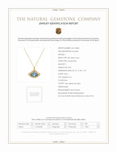 8.00 Ct. Blue Aquamarine and Natural Diamond Pave Pendant, 18K Yellow Gold Scan Report