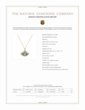8.00 Ct. Blue Aquamarine and Natural Diamond Pave Pendant, 18K Yellow Gold Scan Report