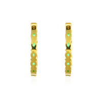3.10 Ct.Tw. Emerald Hoops Earrings, 18K Yellow Gold Image