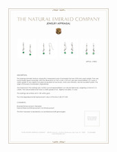 0.58 Ct.Tw. Emerald Natural Diamond Bezel Earrings, 18K White Gold Appraisal