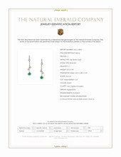 0.58 Ct.Tw.Total Carat Weight Emerald and Natural Diamond Bezel Earrings, 18K White Gold Scan Report