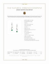 0.58 Ct.Tw.Total Carat Weight Emerald and Natural Diamond Bezel Earrings, 18K White Gold Scan Report