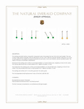 2.06 Ct.Tw.Total Carat Weight Emerald and Natural Diamond Bezel Earrings, 14K White & Yellow Appraisal