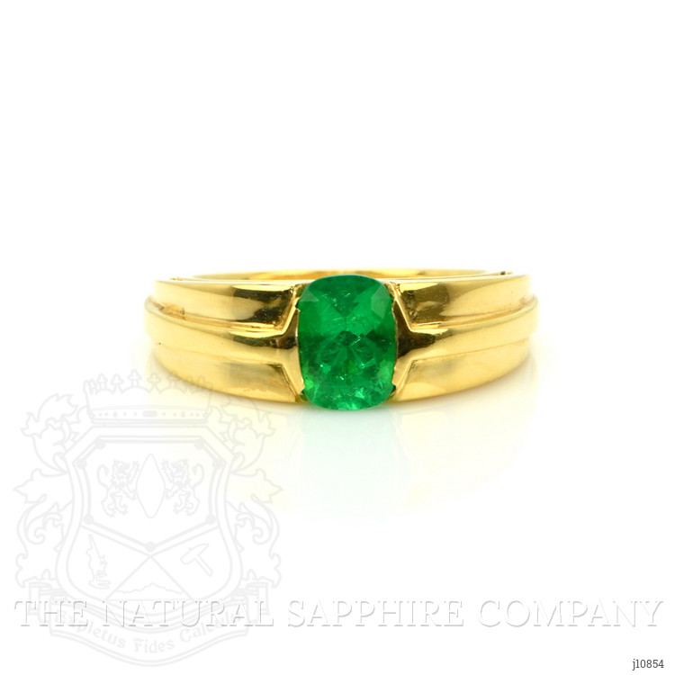 1.25 Ct. Emerald Men's Ring, 18K Yellow Gold