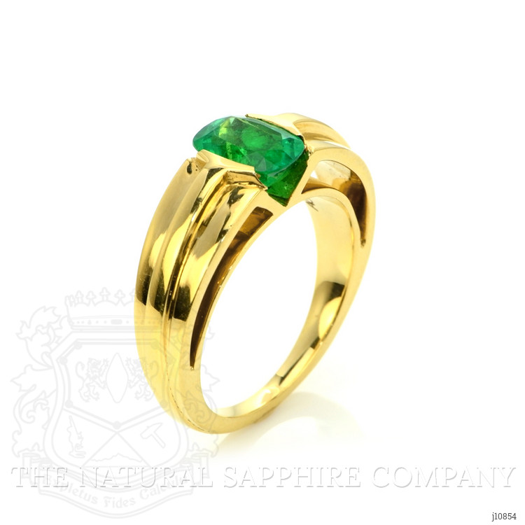 1.25 Ct. Emerald Men's Ring, 18K Yellow Gold