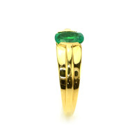 1.25 Ct. Emerald Men's Ring, 18K Yellow Gold Image