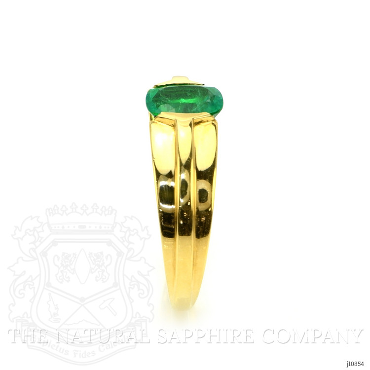 1.25 Ct. Emerald Men's Ring, 18K Yellow Gold