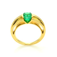 1.25 Ct. Emerald Men's Ring, 18K Yellow Gold Image