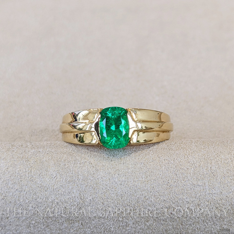 1.25 Ct. Emerald Men's Ring, 18K Yellow Gold