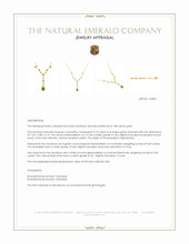 0.73 Ct. Emerald and Natural Diamond Accent Stones Necklace, 18K Yellow Gold Appraisal