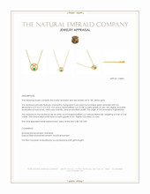0.44 Ct. Emerald and Natural Diamond Pave Necklace, 18K Yellow Gold Appraisal