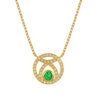 0.44 Ct. Emerald Natural Diamond Pave Necklace, 18K Yellow Gold Video