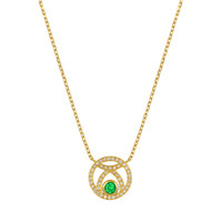 0.44 Ct. Emerald Natural Diamond Pave Necklace, 18K Yellow Gold Image