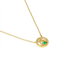 0.44 Ct. Emerald Natural Diamond Pave Necklace, 18K Yellow Gold Image