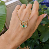 0.44 Ct. Emerald Natural Diamond Pave Necklace, 18K Yellow Gold Life Style