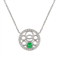 0.41 Ct. Emerald Natural Diamond Pave Necklace, 18K White Gold Video