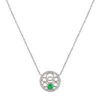 0.41 Ct. Emerald Natural Diamond Pave Necklace, 18K White Gold Image