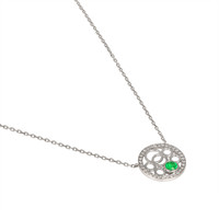 0.41 Ct. Emerald Natural Diamond Pave Necklace, 18K White Gold Image