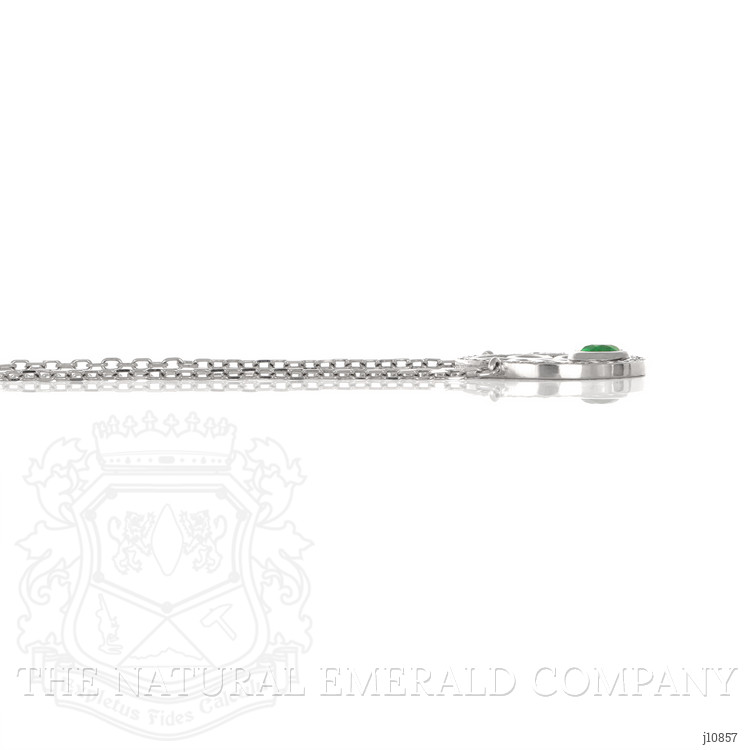 0.41 Ct. Emerald Natural Diamond Pave Necklace, 18K White Gold