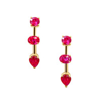 1.01 Ct.Tw. Ruby Hoops Earrings, 14K Yellow Gold Image