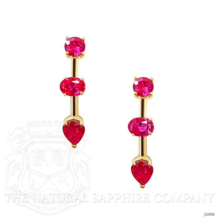 1.01 Ct.Tw. Ruby Hoops Earrings, 14K Yellow Gold