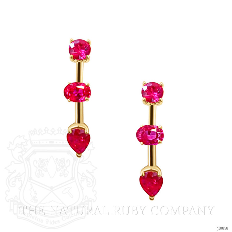 1.01 Ct.Tw. Ruby Hoops Earrings, 14K Yellow Gold