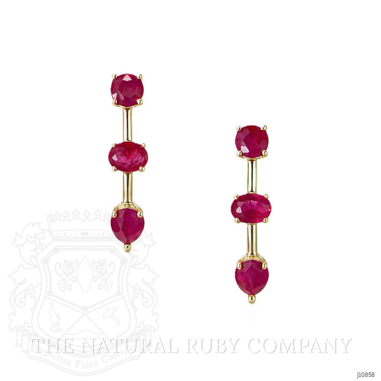 1.01 Ct.Tw. Ruby Hoops Earrings, 14K Yellow Gold
