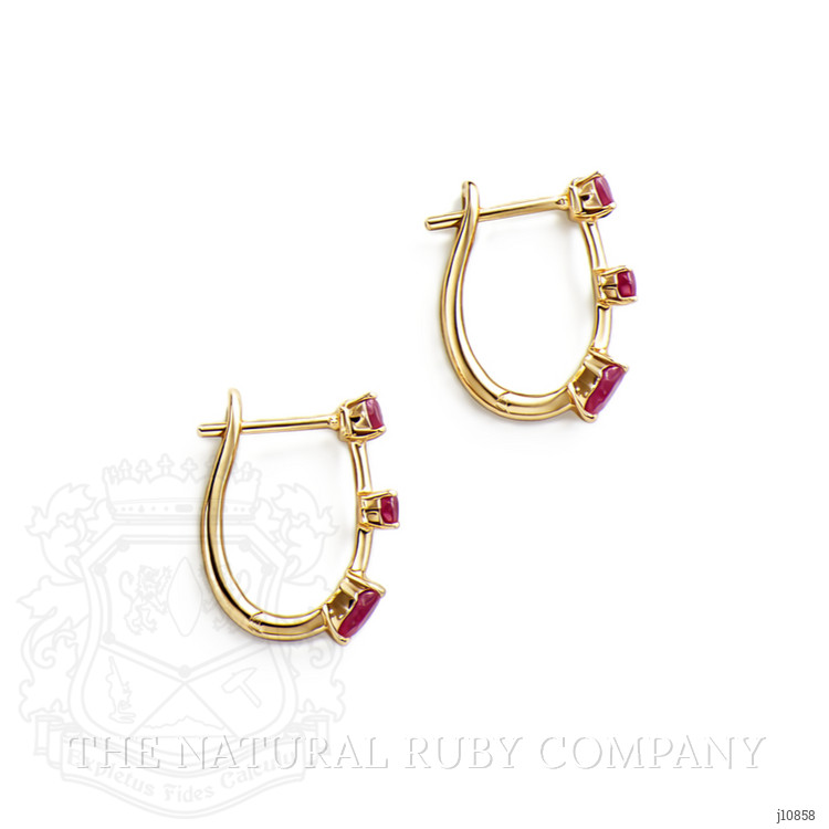 1.01 Ct.Tw. Ruby Hoops Earrings, 14K Yellow Gold