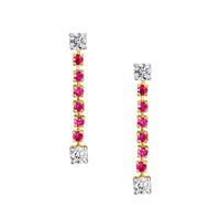 Rhodolite Garnet 14K Yellow Gold earring