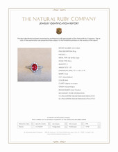 1.23 Ct. Ruby and Natural Diamond Pave Ring, 18K White Gold Scan Report