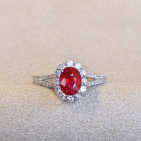 1.23 Ct. Ruby 18K White Gold ring