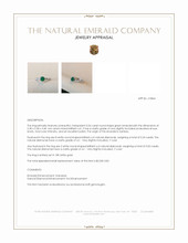 0.56 Ct. Emerald and Natural Diamond Antique Style Ring, 18K White Gold Appraisal