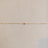 0.20 Ct.Tw. Ruby Natural Diamond Accent Stones Bracelet, 14K Yellow Gold Image
