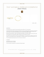 0.32 Ct.Tw.Total Carat Weight Emerald and Natural Diamond Bangle Bracelet, 14K Yellow Gold Appraisal