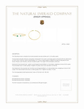 0.32 Ct.Tw. Emerald Emerald Bangle Bracelet, 14K Yellow Gold Appraisal