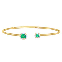 0.32 Ct.Tw. Emerald Emerald Bangle Bracelet, 14K Yellow Gold Image