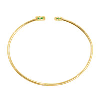 0.32 Ct.Tw. Emerald Emerald Bangle Bracelet, 14K Yellow Gold Image