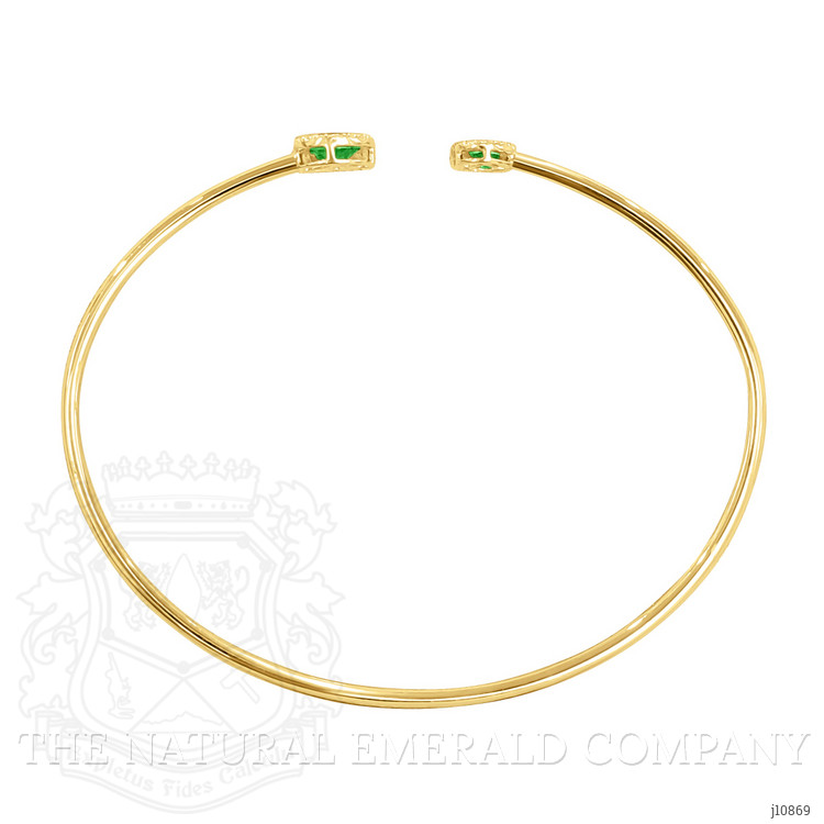 0.32 Ct.Tw. Emerald Emerald Bangle Bracelet, 14K Yellow Gold