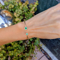 0.32 Ct.Tw. Emerald Emerald Bangle Bracelet, 14K Yellow Gold Life Style