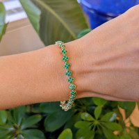 10.43 Ct.Tw. Emerald Tennis/Line Bracelet, 14K Yellow Gold Life Style