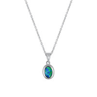 0.32 Ct. Opal Bezel Pendant, 14K White Gold Image