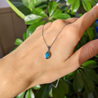 0.32 Ct. Opal Bezel Pendant, 14K White Gold Life Style