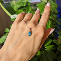 0.32 Ct. Opal Bezel Pendant, 14K White Gold Life Style