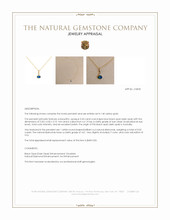 0.33 Ct. Blue Black Opal (Dark Opal) and Natural Diamond Bezel Pendant, 14K Yellow Gold Appraisal