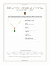 0.33 Ct. Blue Black Opal (Dark Opal) and Natural Diamond Bezel Pendant, 14K Yellow Gold Scan Report